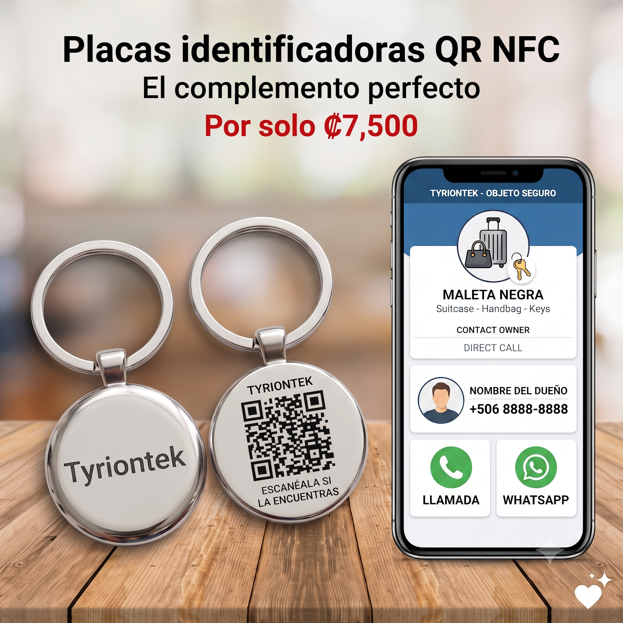 Placas NFC+QR para objetos